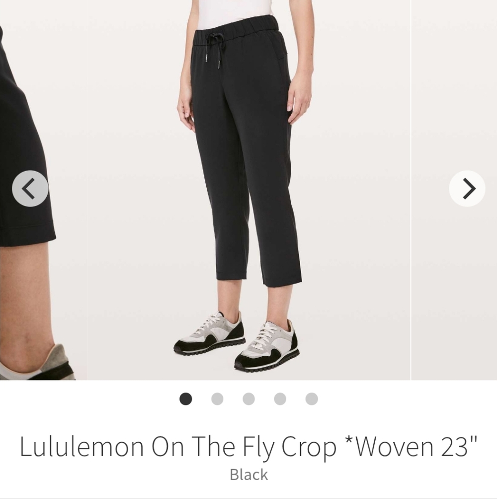 Lululemon On The Fly Black Cropped Pants